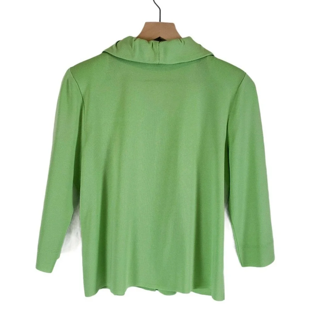 Ming Wang Green Collared Cardigan Knit Size Small - Picture 4 of 9